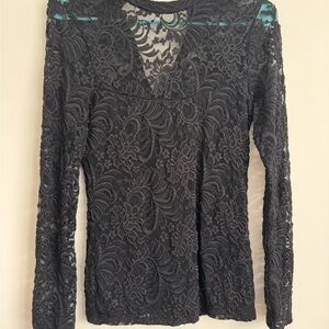 Abercrombie & Fitch Black Fitted Embellished Blouse